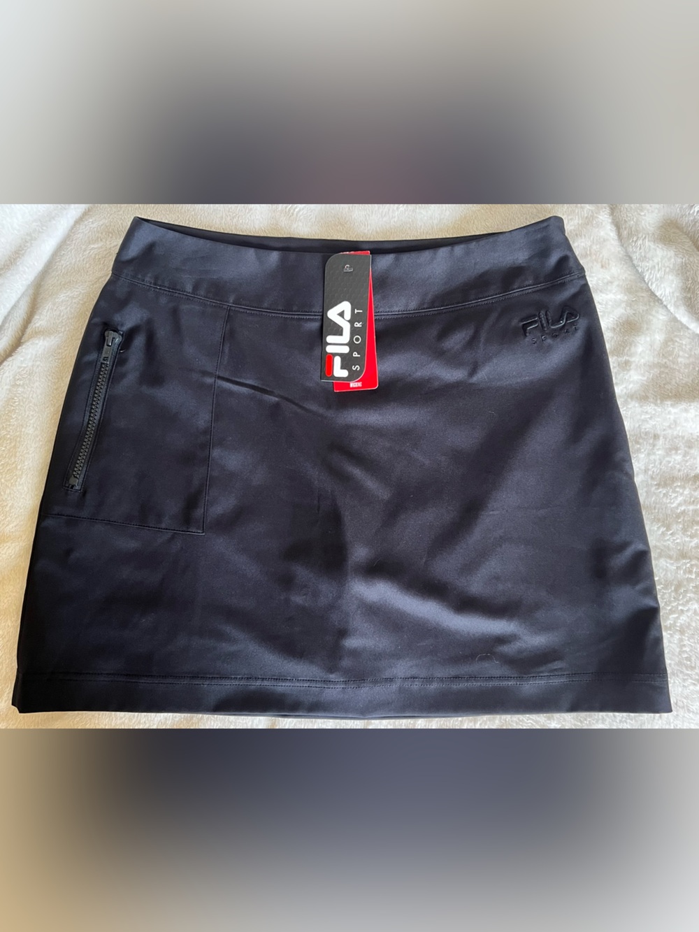 FILA Black Athletic Skort with Zip Pocket